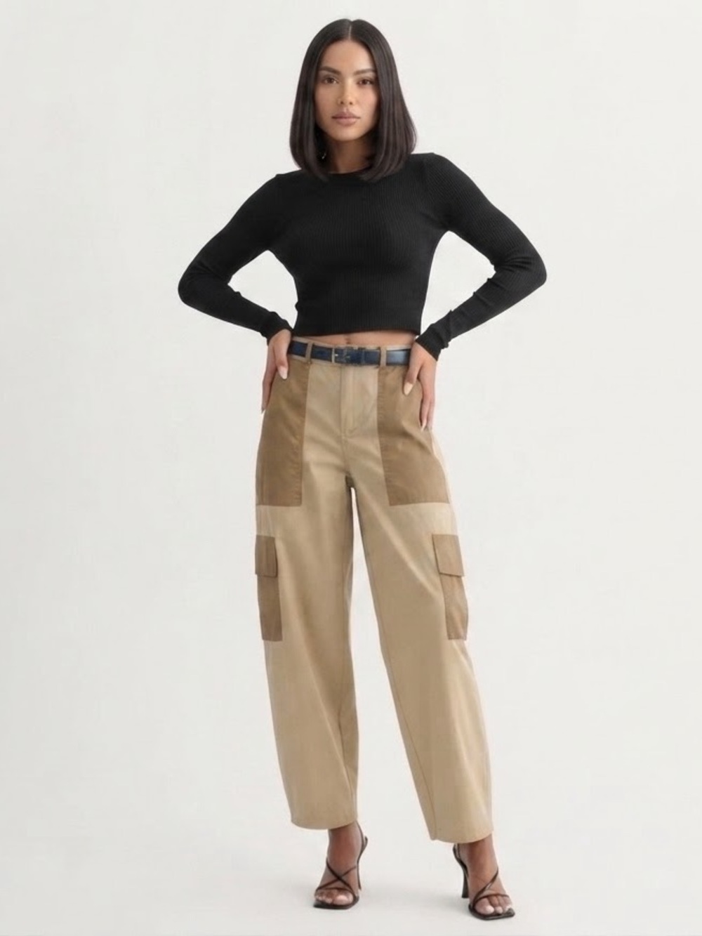 Everlane Relaxed Utility Cargo Wide Leg Pant Brown Khaki Size 4